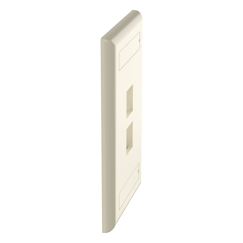 Placa de Pared Vertical, Salida Para 2 Puertos Keystone, Con Espacios Para Etiquetas, Color Marfil
