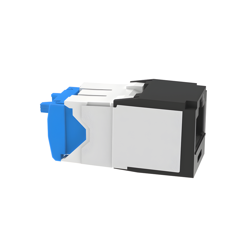 Conector Jack RJ45 Estilo TG, Mini-Com, Categoría 6A, Con Gel Resistente a la Corrosión, de 8 Posiciones y 8 Cables, Color Negro