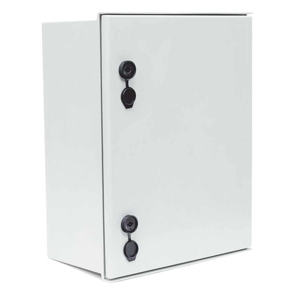 Gabinete de Poliéster IP65 Uso en Intemperie (400 x 500 x 200 mm) con Placa Trasera Interior de Plástico (Incluye Chapa y Llave).
