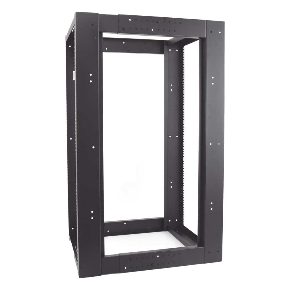 Rack Estándar 19" de 4 Postes, Acero, 24 Unidades, Profundidad Ajustable.