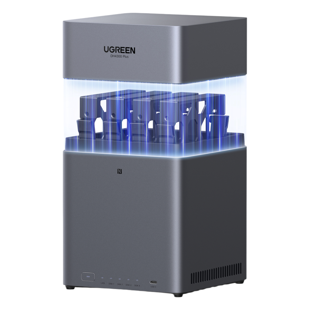 NAS UGREEN NASync DH4300PLUS  / 4 Bahías SATA / Procesador RK3588C 8 GB RAM / 2.5GbE Puerto / HDMI 4K / USB 3.2 Type-C / RAID 0/1/5/6/10 / Acceso Remoto UGREENlink
