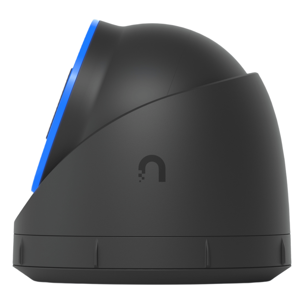 Cámara UniFi Protect Turret AI Negra / 4K(8MP) / Ángulo ultra-ancho 109.9 / Visión Nocturna IR 40 m / AI Avanzado: Reconocimiento de Rostros y Matrículas / LED p/color en la noche / Micrófono 2 vías / ranura Micro