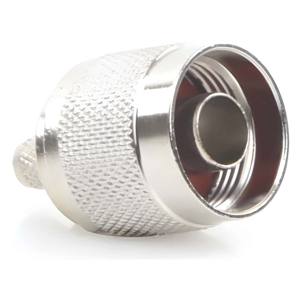 Conector N Macho para 75 Ohm de Anillo Plegable para Cable RG-59, Niquel/Oro/Teflón
