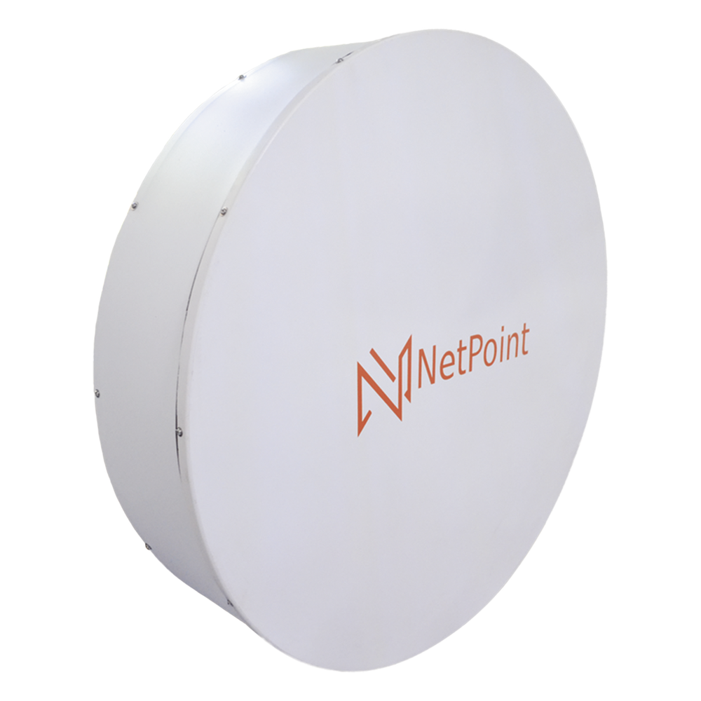 Antena de parabola profunda, blindada, con supresión al ruido de 2 ft, 4.9-6.4 GHz, Ganancia 30 dBi con SLANT de 45 ° y 90 °, ideal para hasta 30 km, Conectores N-hembra, montaje con alineación milimétrica.