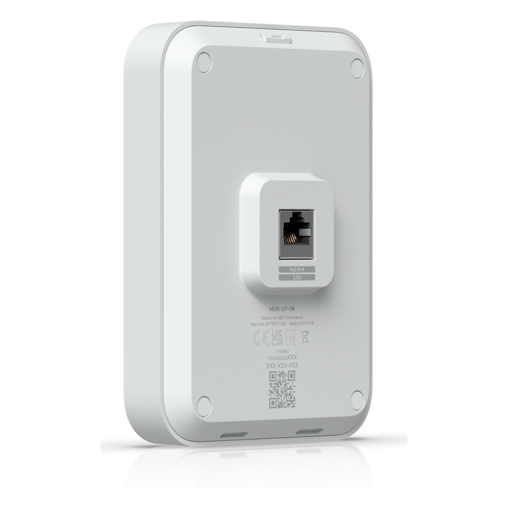 U7 In-Wall WiFi 7 Doble Banda para Interiores, con Cobertura de hasta 115 m², Capacidad para 200 Usuarios y Diseño Optimizado para Entornos de Hospitalidad