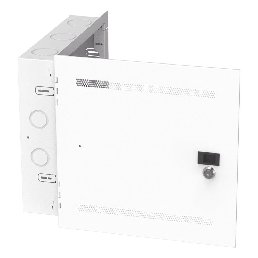 Gabinete Multipropósito de Montaje en Pared, de 14 in de Altura, Con Puerta Reversible, Fabricado en Acero, Color Blanco