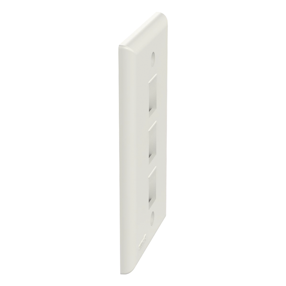 Placa de Pared Vertical, Salida Para 3 Puertos Keystone, Color Blanco Mate