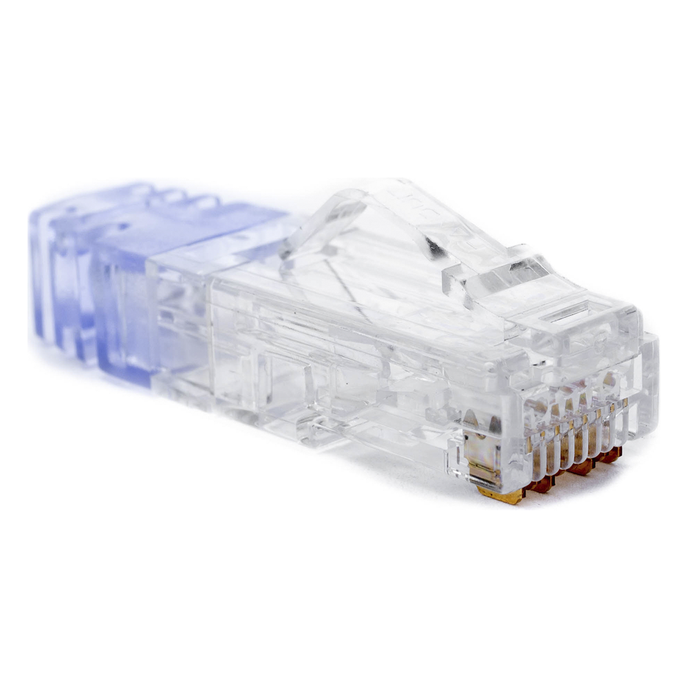 Plug RJ45 Cat6 de 5 Piezas, Para Cable UTP de Calibre 23-24 AWG, Chapado en Oro de 50 Micras, Paquete de 100 Piezas