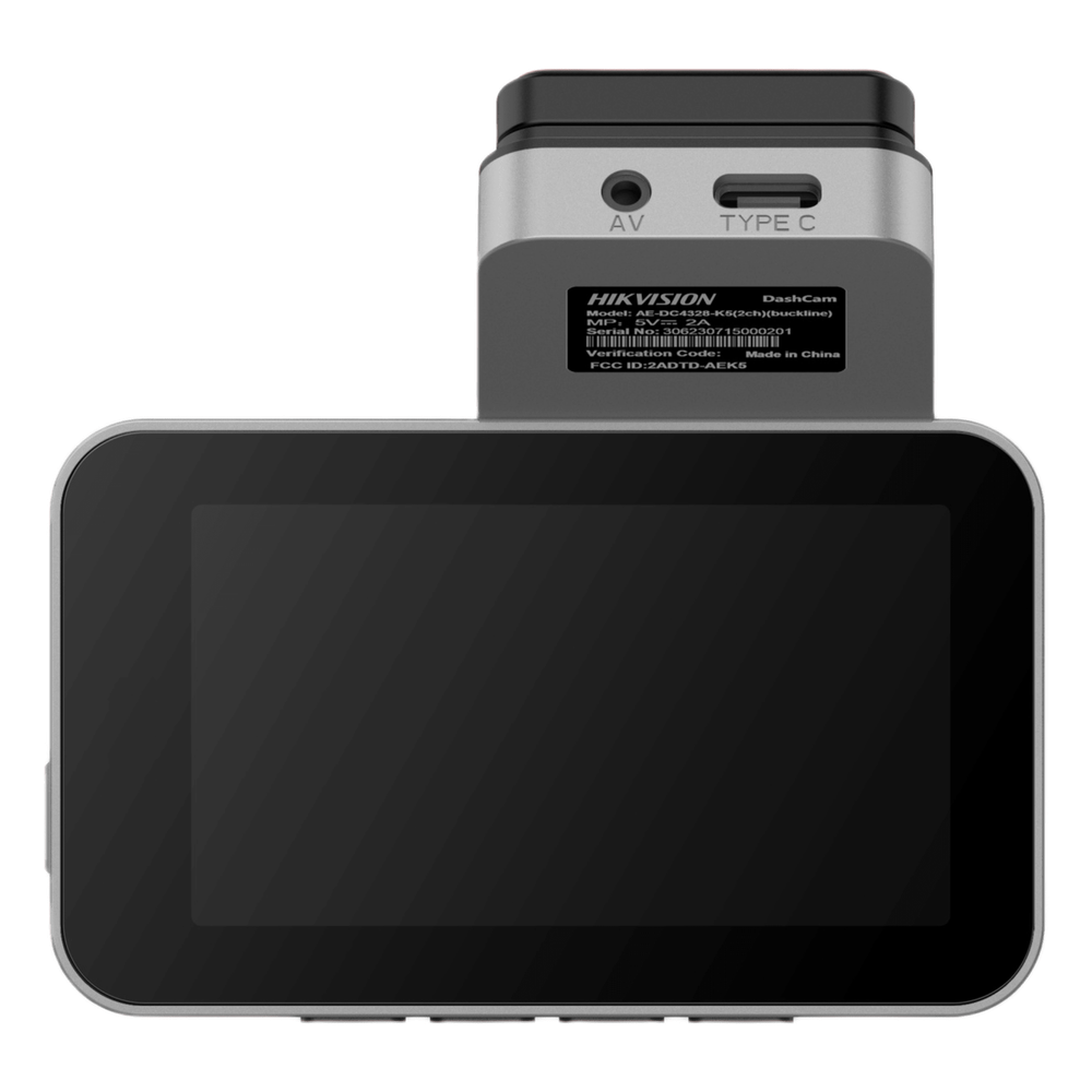 Dashcam de Doble Lente Hikvision AE-DC2328-C200S(2CH) / 2 Megapixel (1080p) Frontal e Interior / Gran Angular 128° / H.265 / Pantalla IPS 3" / WiFi / G-Sensor / Micro SD 256GB