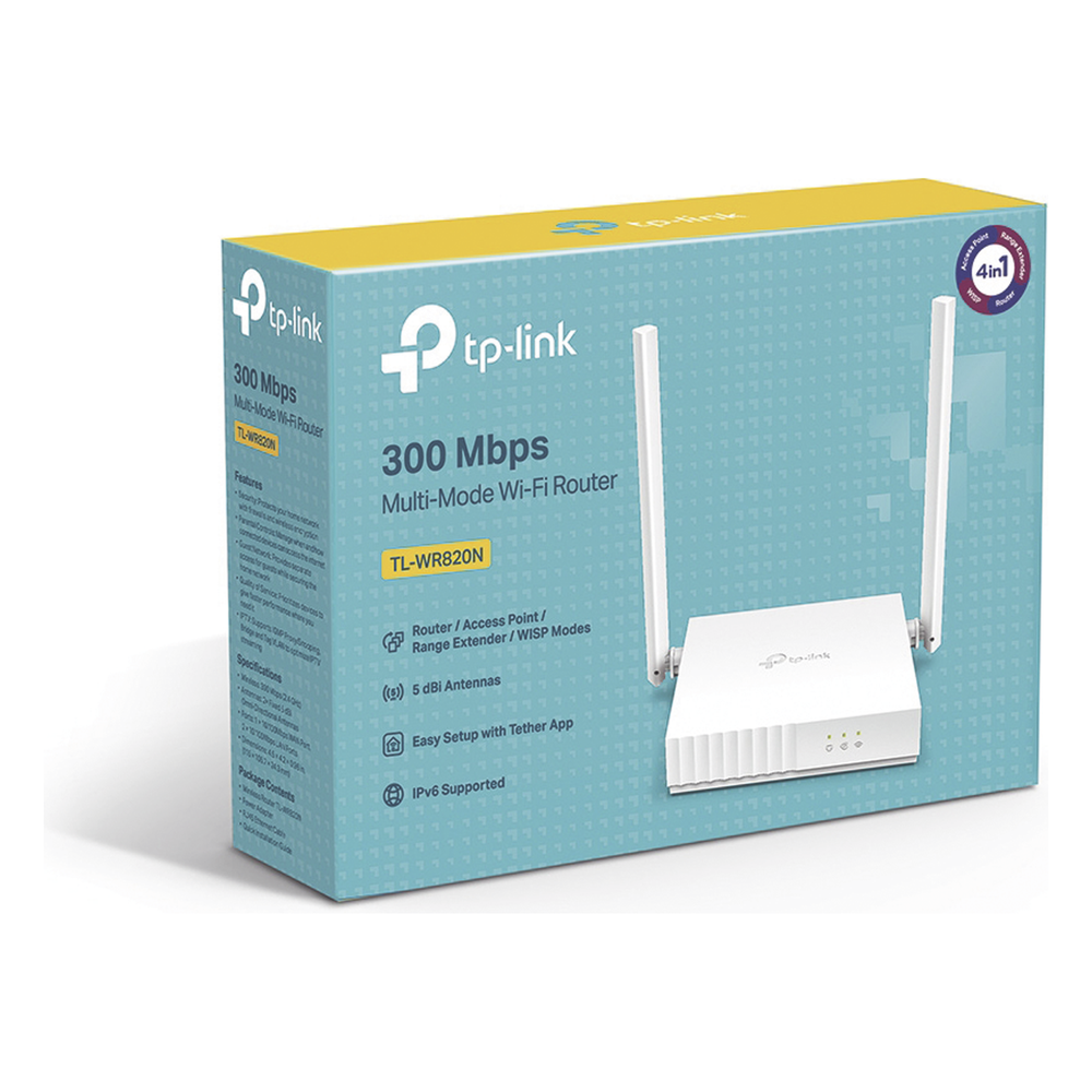 Router Inalámbrico WISP, 2.4 GHz, 300 Mbps, 2 antenas externas omnidireccional 5 dBi, 2 Puertos LAN 10/100 Mbps, 1 Puerto WAN 10/100 Mbps