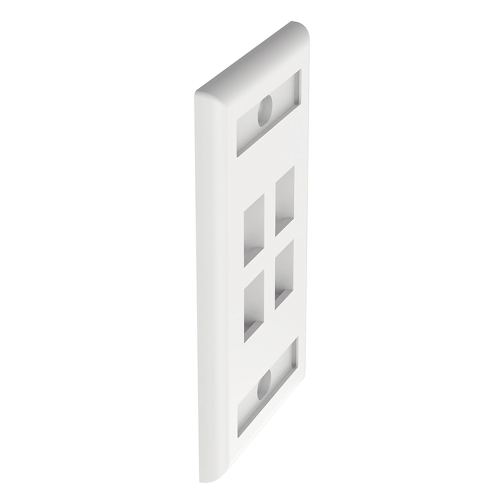 Placa de Pared Vertical, Salida Para 4 Puertos Keystone, Con Espacios Para Etiquetas, Color Blanco