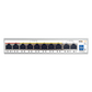 Switch PoE / Administración en la nube / Con 8 puertos 10/100 Mbps PoE af/at / 2 Puertos Uplink 10/100/1000 Mbps / Presupuesto 100 W / PoE hasta 250 metros / Soporta protocolo ONVIF