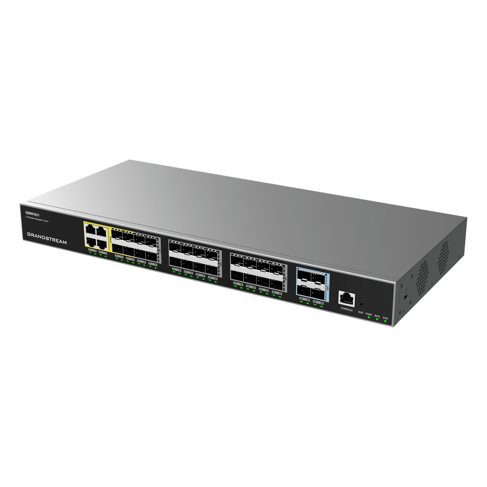 Switch de Agregación Capa 3 Administrable / GWN7830 - GWN7831 - GWN7832 / 48-120 Gbps Throughput / 4-12 Puertos 10G SFP+ / Stacking / Gestión Cloud GDMS / IPv4/IPv6