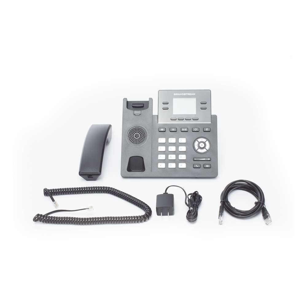Teléfono IP Grado Operador, 4 líneas SIP con 2 cuentas, puertos Gigabit PoE, pantalla a color 2.4", codec Opus, IPV4/IPV6 con gestión en la nube GDMS