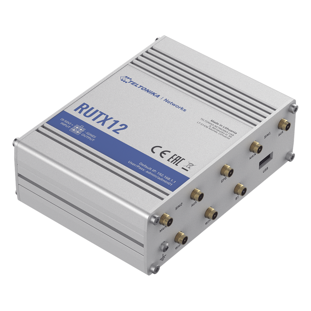 Router Industrial Dual LTE Cat 6 / 600 Mbps / 5 Puertos Gigabit / WiFi 5 / Doble SIM / GNSS / PoE / -40°C a 75°C