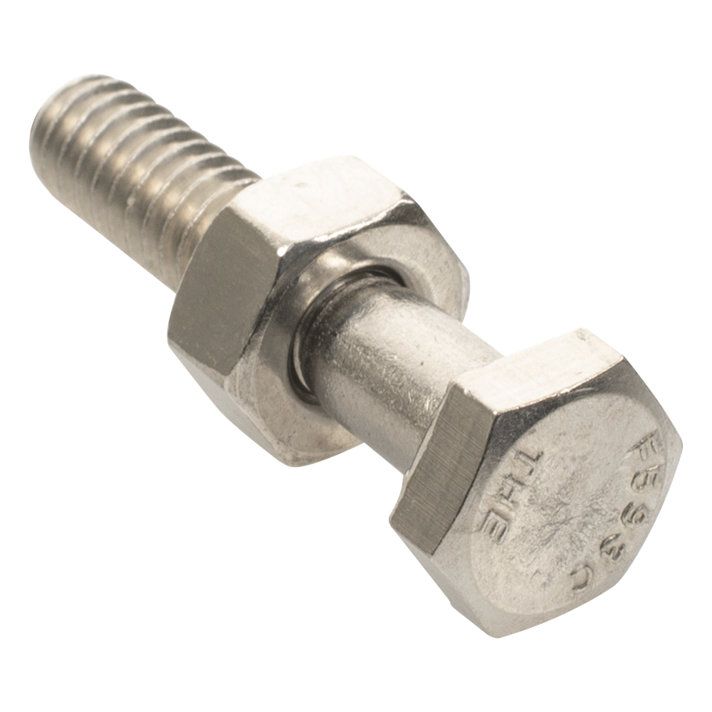 Paquete de 6 tornillos con tuercas de acero inoxidable 1/4 x 1 1/4”.