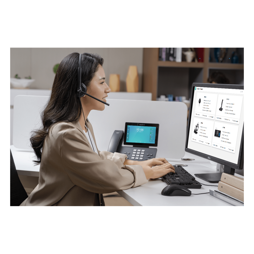 Diadema Alámbrica UH34 Dual de Yealink USB Compatible con Teléfonos IP y Computadoras.