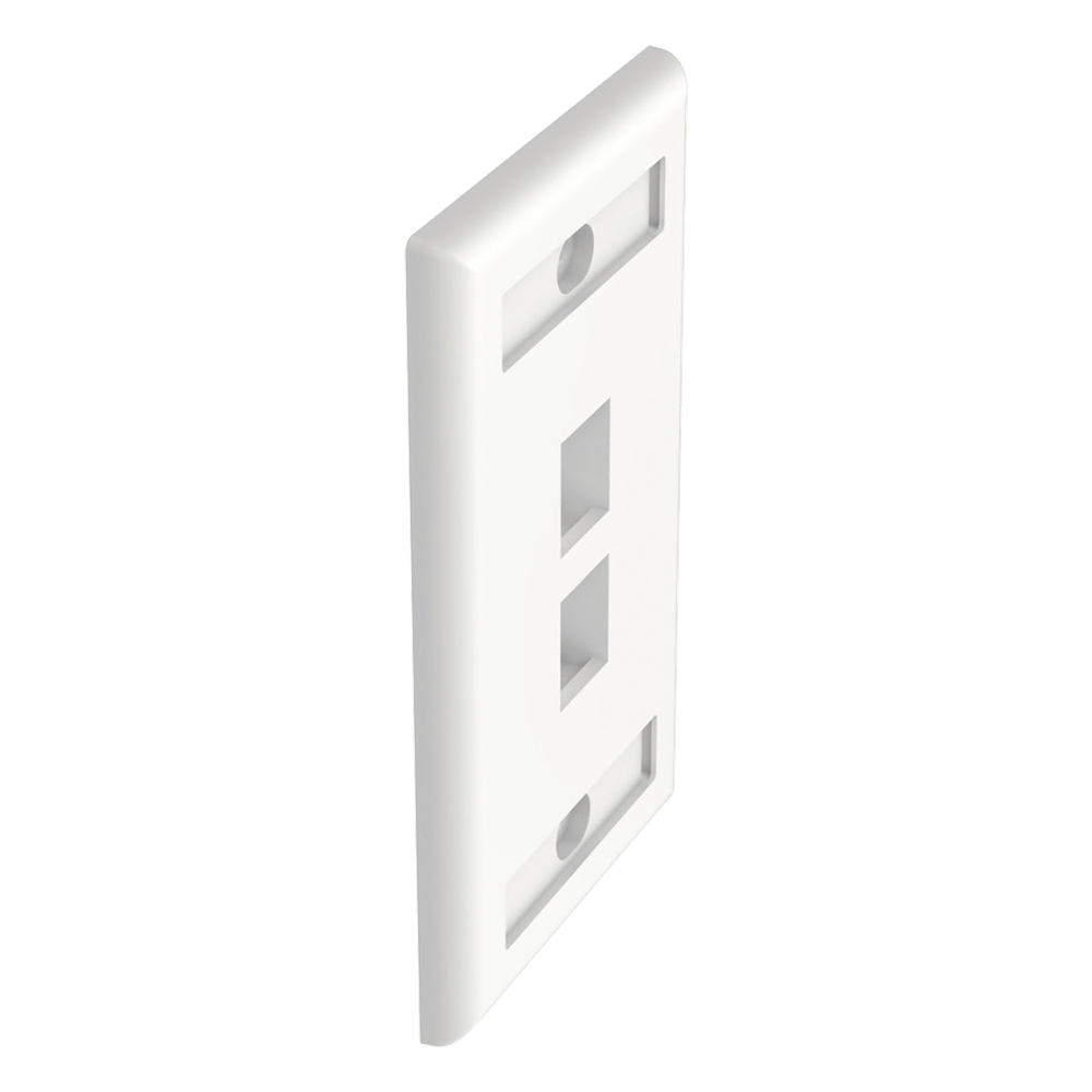 Placa de Pared Vertical, Salida Para 2 Puertos Keystone, Con Espacios Para Etiquetas, Color Blanco