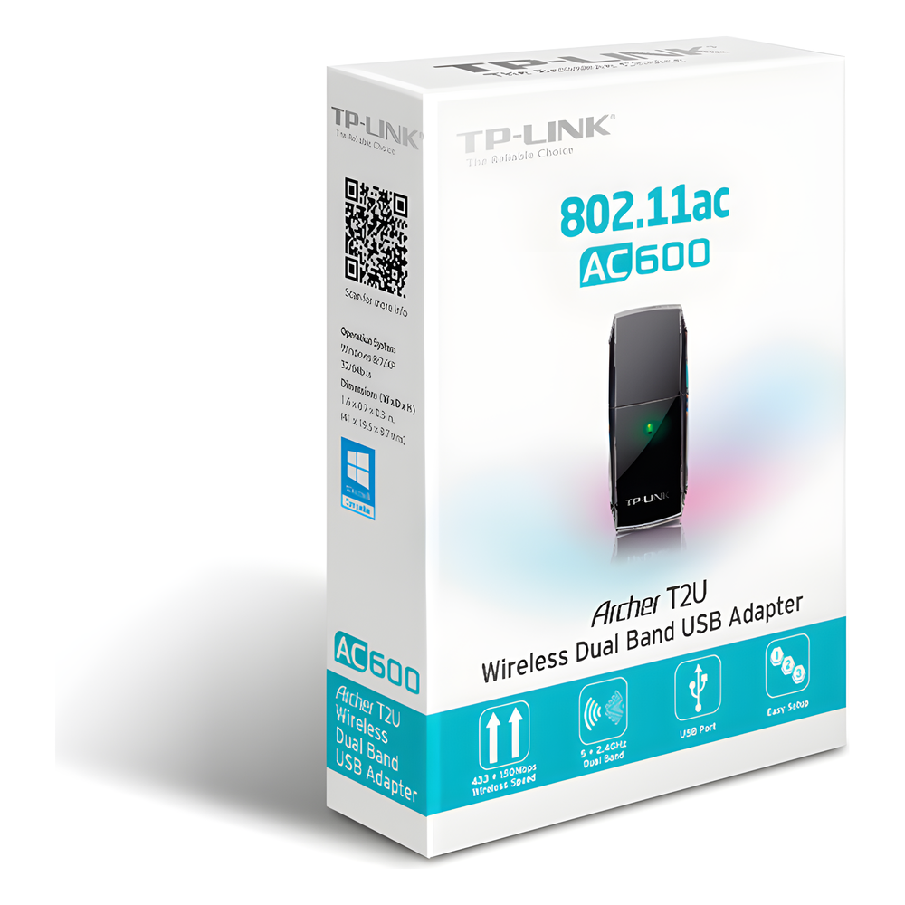 Adaptador  USB inalámbrico doble banda AC 600 Mbps