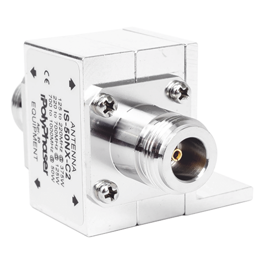 Protector Coaxial RF / 125-1000 MHz / 50 &Omega; / Conectores N Hembra / Ceja Lateral / 50 kA