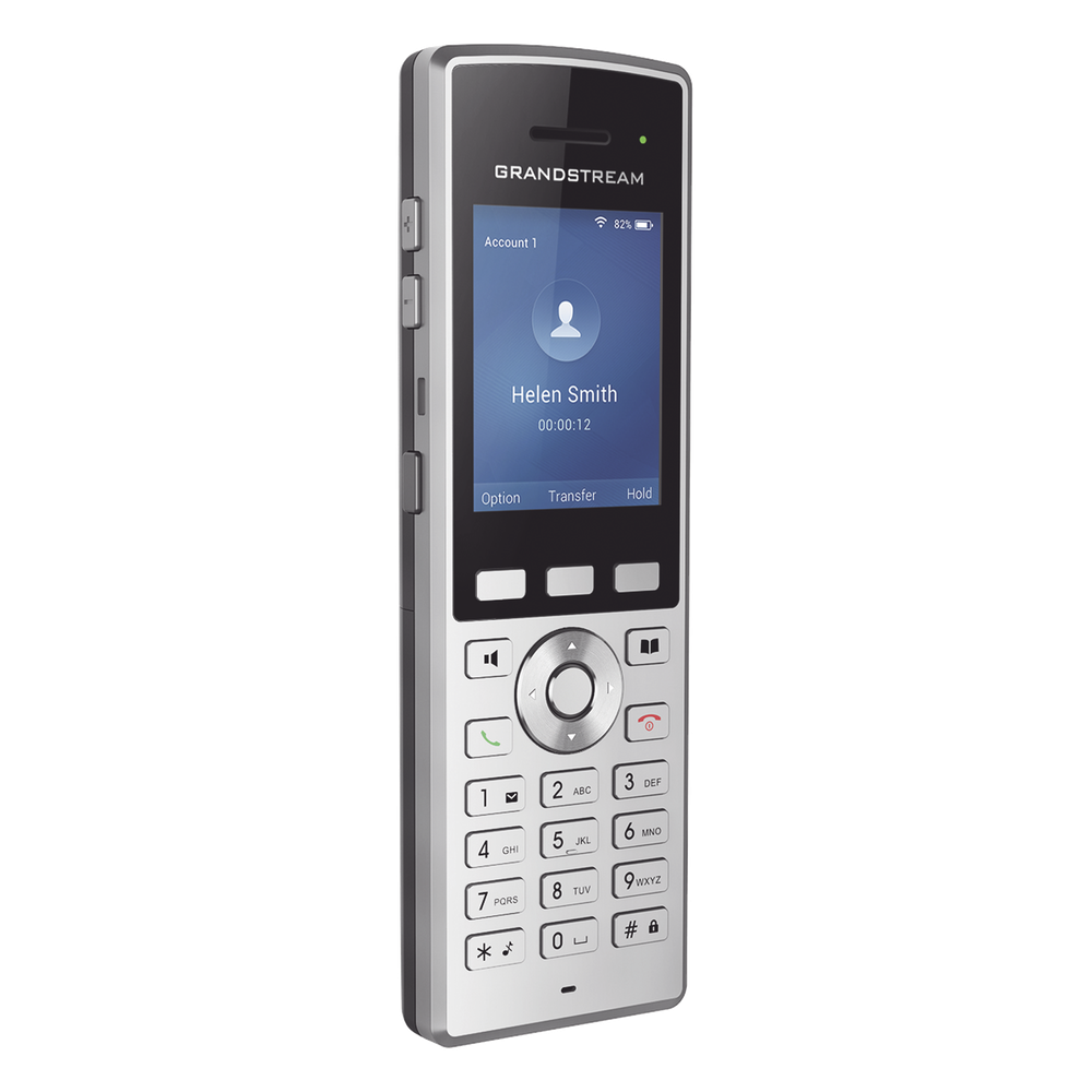 Teléfono WiFi portátil empresarial con 2 lineas y cuentas SIP, Bluetooth y botón Push-to-talk