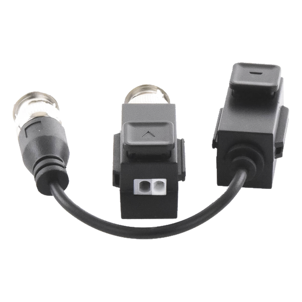 Kit de Transceptor (Balluns) TURBOHD con Boton Push / Hasta 8 MP (4K) / 100% Cobre / Soporta HD-TVI / AHD / CVI / CVBS / Audio por Coaxitron / Datos para Menu de Configurar de Cámaras
