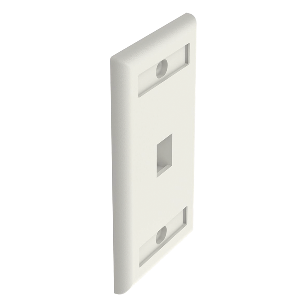 Placa de Pared Vertical, Salida Para 1 Puerto Keystone, Con Espacios Para Etiquetas, Color Blanco Mate