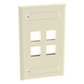 Placa de Pared Vertical, Salida Para 4 Puertos Keystone, Con Espacios Para Etiquetas, Color Marfil