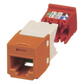 Conector Jack RJ45 Estilo TG, Mini-Com, Categoría 5e, de 8 Posiciones y 8 Cables, Color Naranja