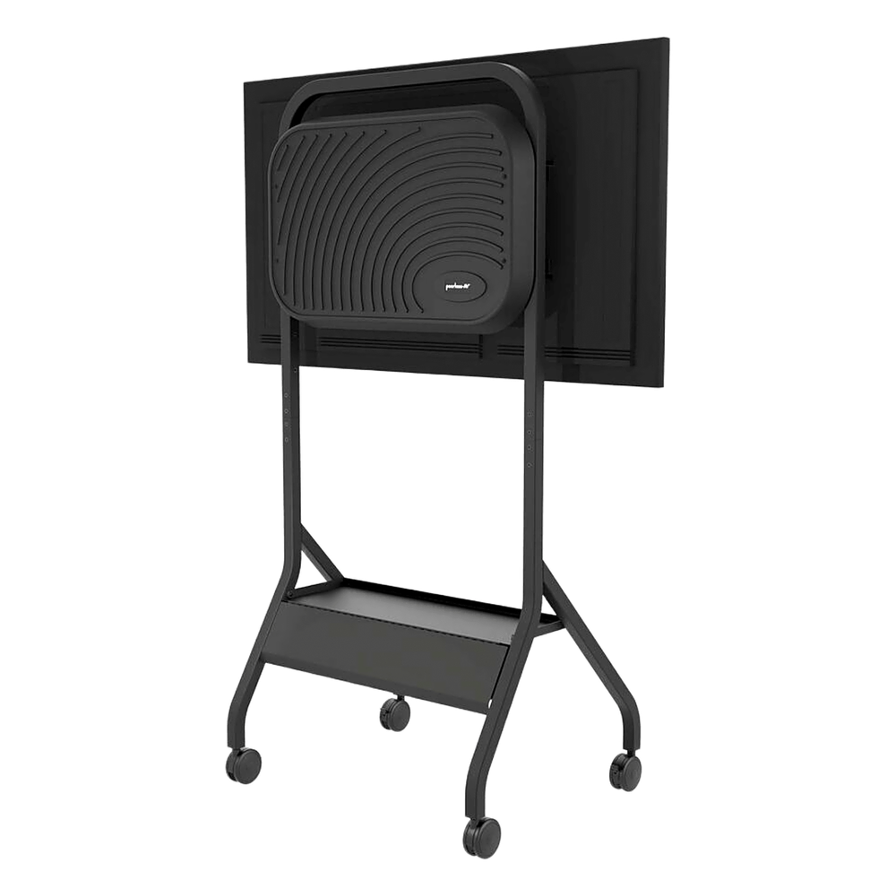 Carro Móvil para Pantalla Plana / 43" a 75"+ Displays / Altura Ajustable 49.8"-65.8" (126.5-167.1 cm) / Capacidad 150 lb (68 kg) / 4 Ruedas Dobles 4" (102 mm) / Gestión de Cableado Interno / Estructura Tubular / Incl