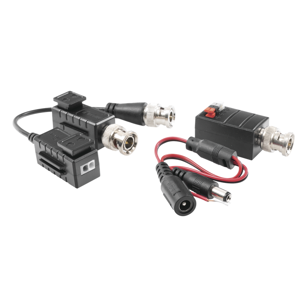 Kit de TRANSCEPTORES DE VIDEO DE LARGO ALCANCE / 320 Metros / Resolución 720P y 1080P / Cat 5e/6 / Compatible con cámaras HD-TVI/CVI/AHD/CVBS / Alimente solo el Receptor / Protección Interconstruida contra sobretensión.