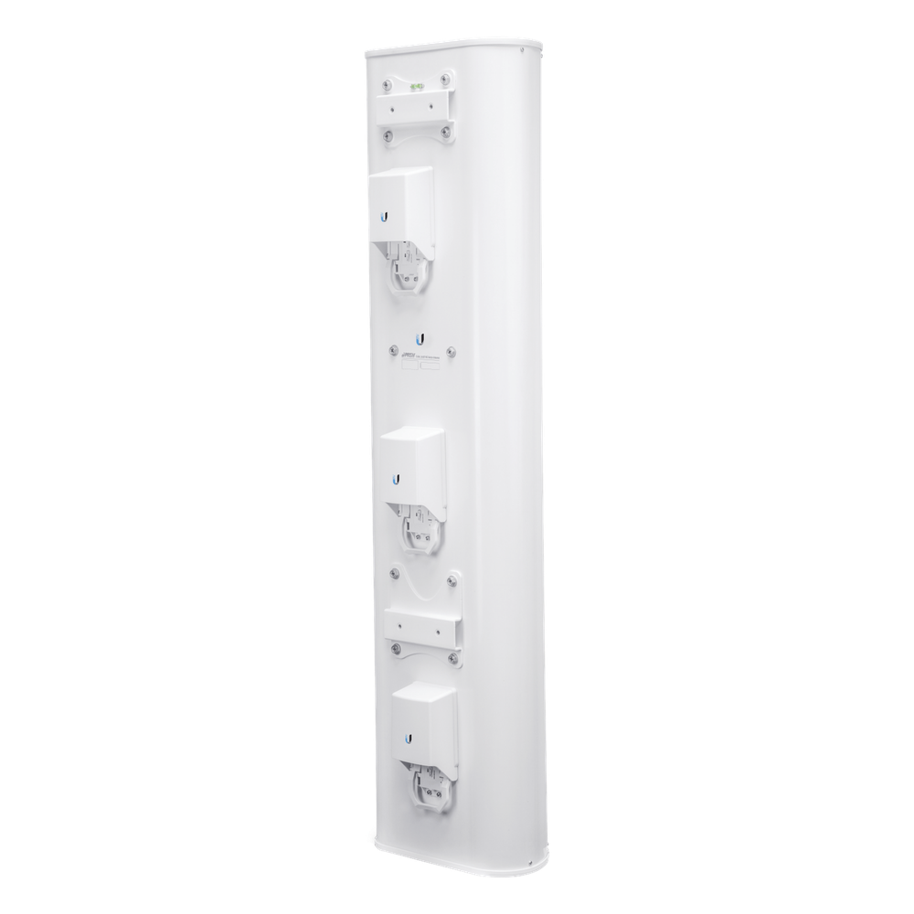 Antena sectorial blindada de 90º de cobertura 5 GHz (5.15 - 5.85 GHz), dividida en 3 bloques de 30º, ideal para alta densidad de suscriptores