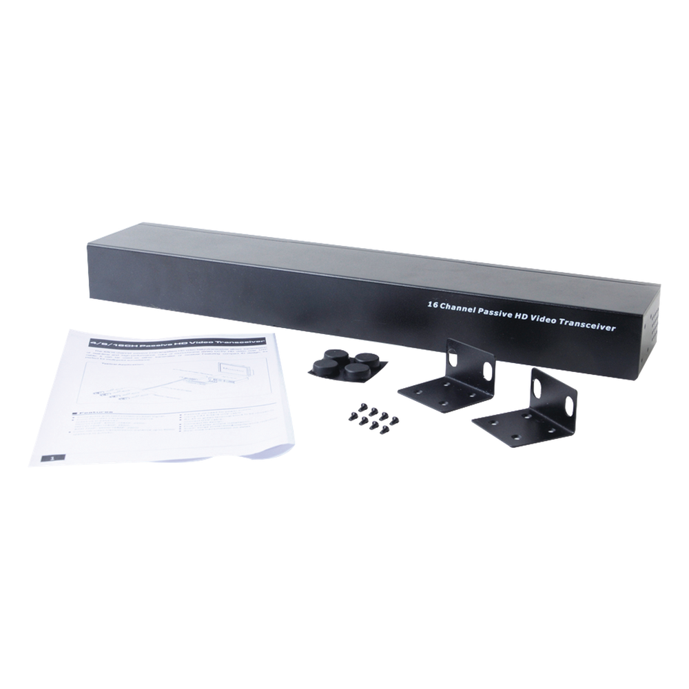 (TRANCEPTOR) RECEPTOR DE VIDEO PASIVO DE 16 CANALES / Resolución 4K / Compatible con cable UTP Cat 5e/6 / Compatible con HD-TVI/CVI/AHD/CVBS / TODO INCLUIDO PARA RACK / Protección Interconstruida contra sobretensión.