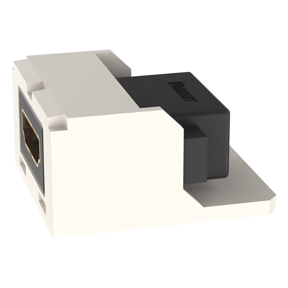 Módulo Acoplador HDMI 2.0, Hembra a Hembra Tipo-A, Categoría 2, Uso en 2 Puertos Mini-Com, Color Blanco Mate