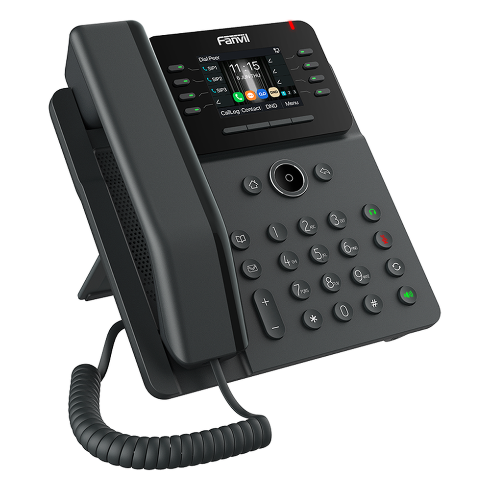 Teléfono IP Wi-Fi Empresarial,Bluetooth, 12 líneas SIP, pantalla a color 2.8", PoE, puertos Gigabit, conferencia local de 6 vías.