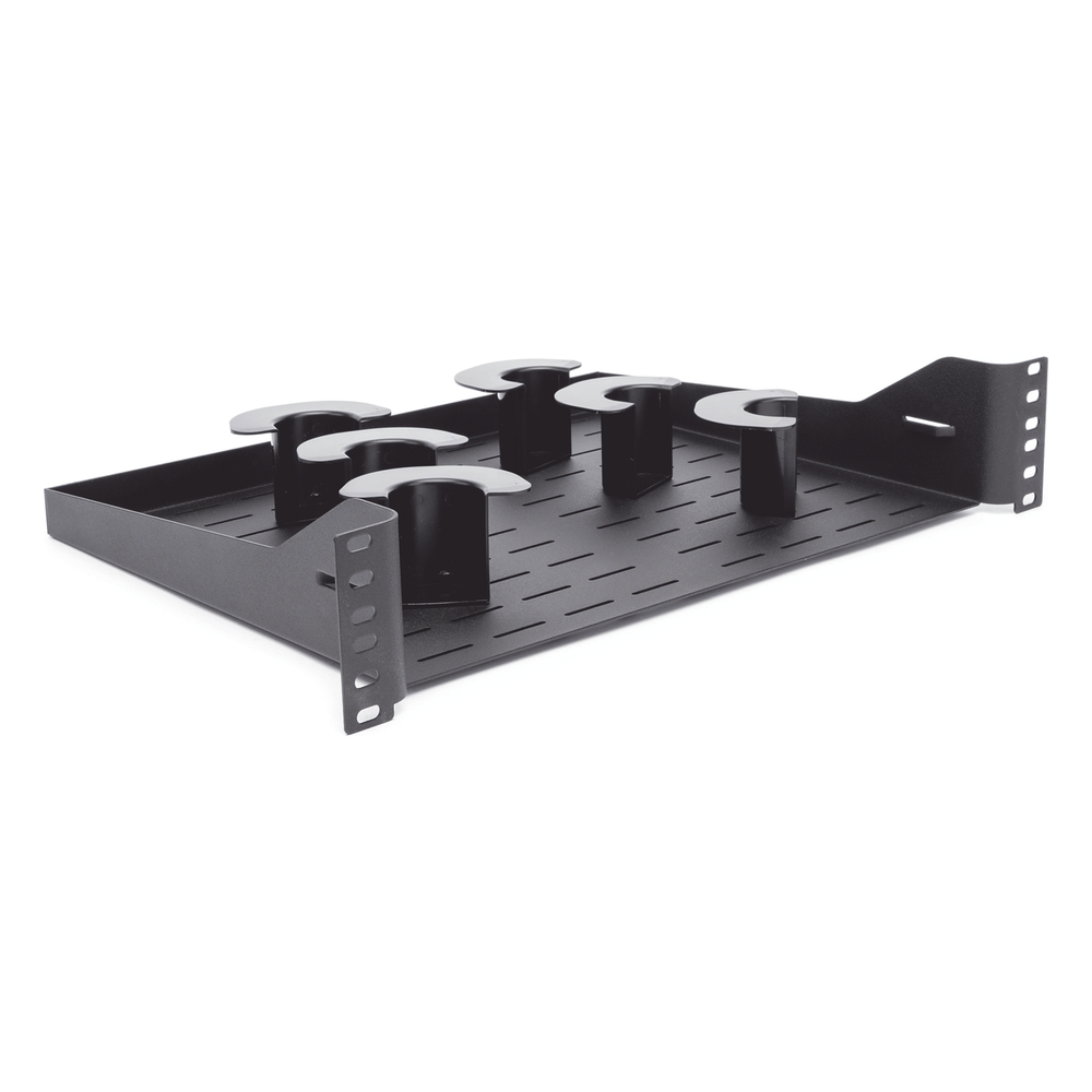 Charola Ventilada Para Administración de Cable en Racks o Gabinetes, con 6 Postes para Control de Holgura, de 19in, 2 UR, Color Negro