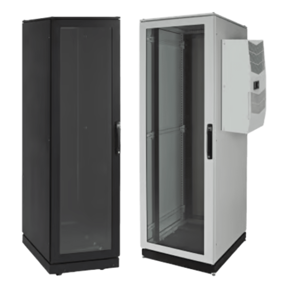 Gabinete de Telecomunicaciones ProLine V/D, 600 mm de Ancho, 1000 mm de Profundidad, Compatible Con Aire Acondicionado Tipo G52, NEMA 12, 42 UR, Color Negro