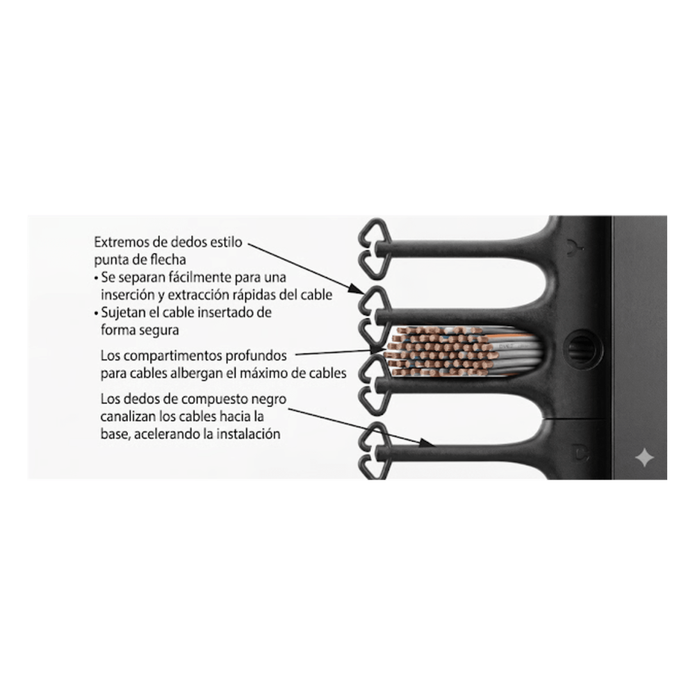 Organizador Vertical CableTek, Doble (Frontal y Posterior), Para Rack Abierto de 45 Unidades, 6 in de Ancho, Color Negro