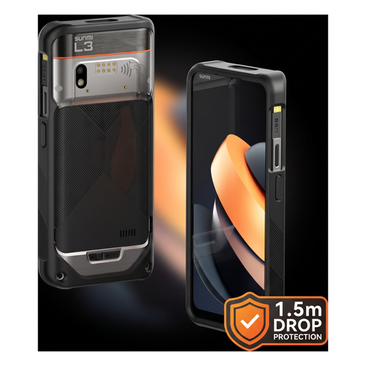 Funda Protectora / Silicona Reforzada / Protección 1.5 m (4.9 ft) / SUNMI L3 / Acceso Completo / Negro