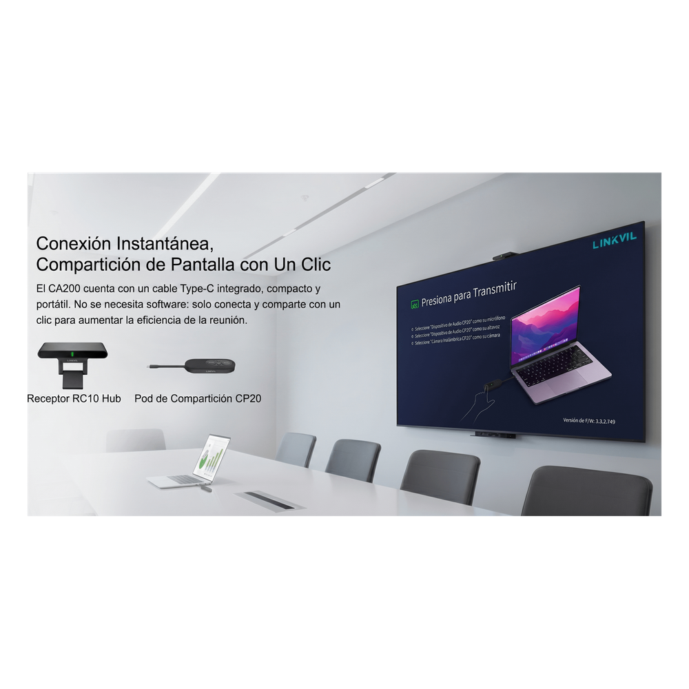 Kit de Conferencia Inalámbrica/ Transmisión 4K/ Plug & Play / Multi-plataforma