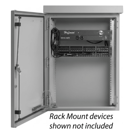 Gabinete Para Exterior OSP ComLine de 12 UR, 600 mm de Ancho, 500 mm de Profundidad De Aluminio, Color Gris Claro Con Protección NEMA 4/12/4X/3/3R; IP66