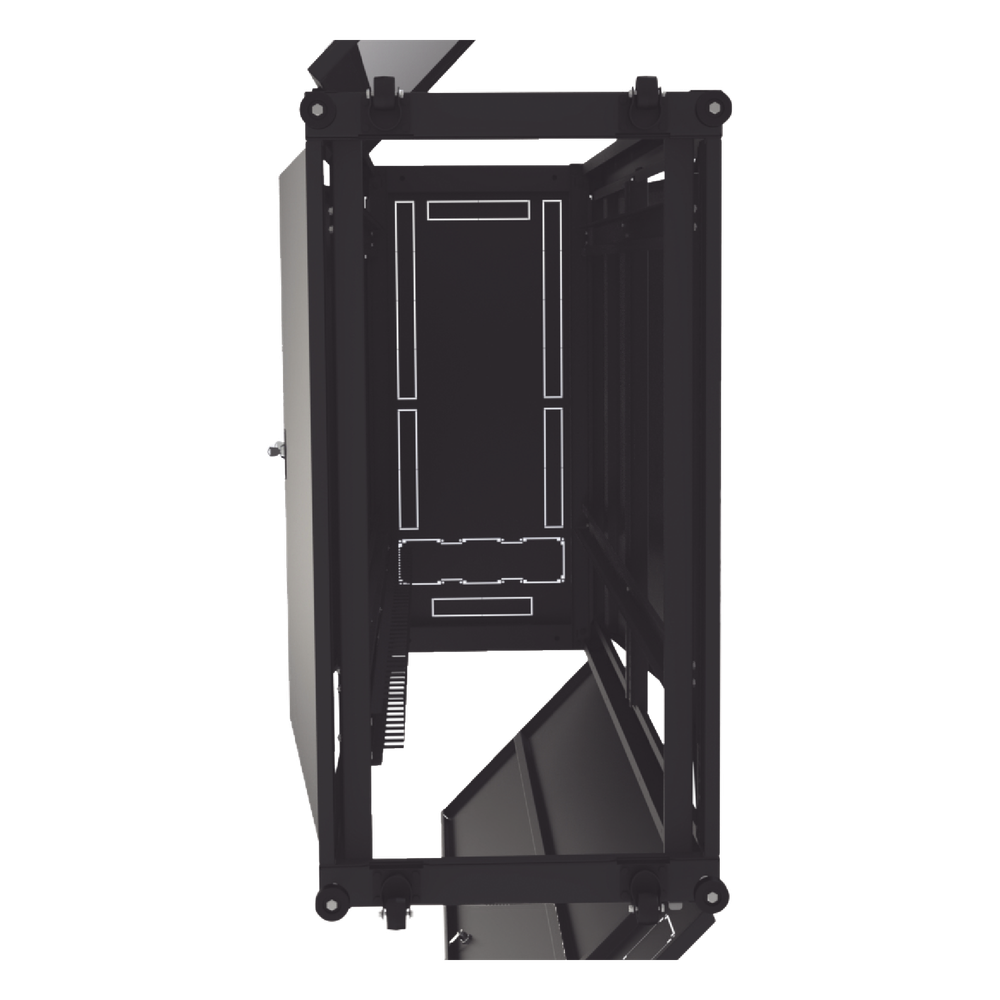 Gabinete Profesional para Telecomunicaciones de 45UR, 1200 mm Profundidad, Incluye 2 Organizadores Verticales de 45 Unidades de Rack, Se envía el Gabinete Armado.
