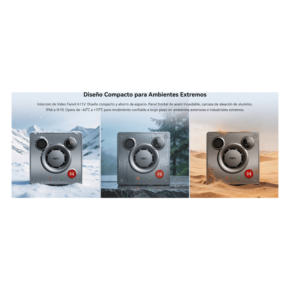 Video Intercom IP para Exterior / Cámara 4 Megapixel (1080p) / HDR e Iluminación IR / Altavoz 5W y Doble Micrófono con Reducción de Ruido / Panel Acero Inoxidable y Cuerpo Aluminio / IP66 e IK10 / PoE+ / 2 Líneas SIP