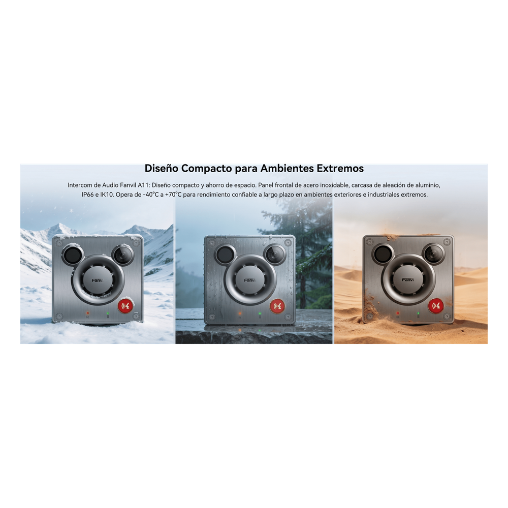 Video Intercom IP para Exterior / Cámara 4 Megapixel (1080p) / HDR e Iluminación IR / Altavoz 5W y Doble Micrófono con Reducción de Ruido / Panel Acero Inoxidable y Cuerpo Aluminio / IP66 e IK10 / PoE+ / 2 Líneas SIP