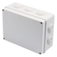 Caja Derivación-Conexión de Plástico (140 X 190 X 76 mm) con 10 Glándulas de Goma. Para Instalaciones Comerciales, Residenciales e Industriales. Incluye Tornillería para su Tapa. Funciona También como Registro.