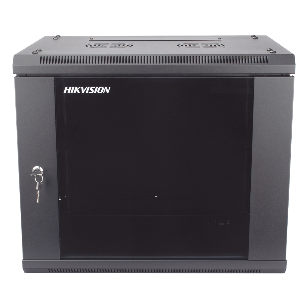 Gabinete para Montaje en Pared - Piso / Puerta de Cristal Templado / Cuerpo Fijo / 9 Unidades de Rack / 19" / Fabricado en Acero