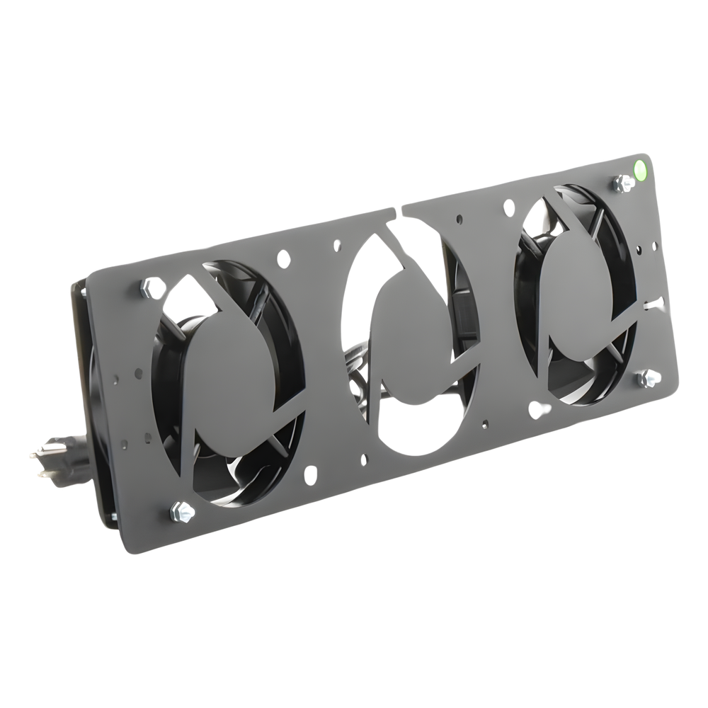 Kit de 2 Ventiladores 110 Vca (12 x 12 cm) con Clavija para Gabinete de Piso