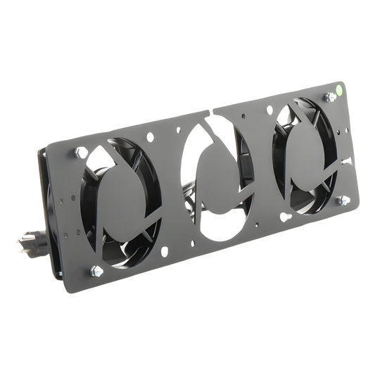 Kit de 2 Ventiladores 110 Vca (12 x 12 cm) con Clavija para Gabinete de Piso