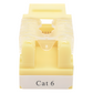 Módulo Jack Keystone Cat6 con Terminación 110 (Punchdown) para Faceplate - Color Amarillo