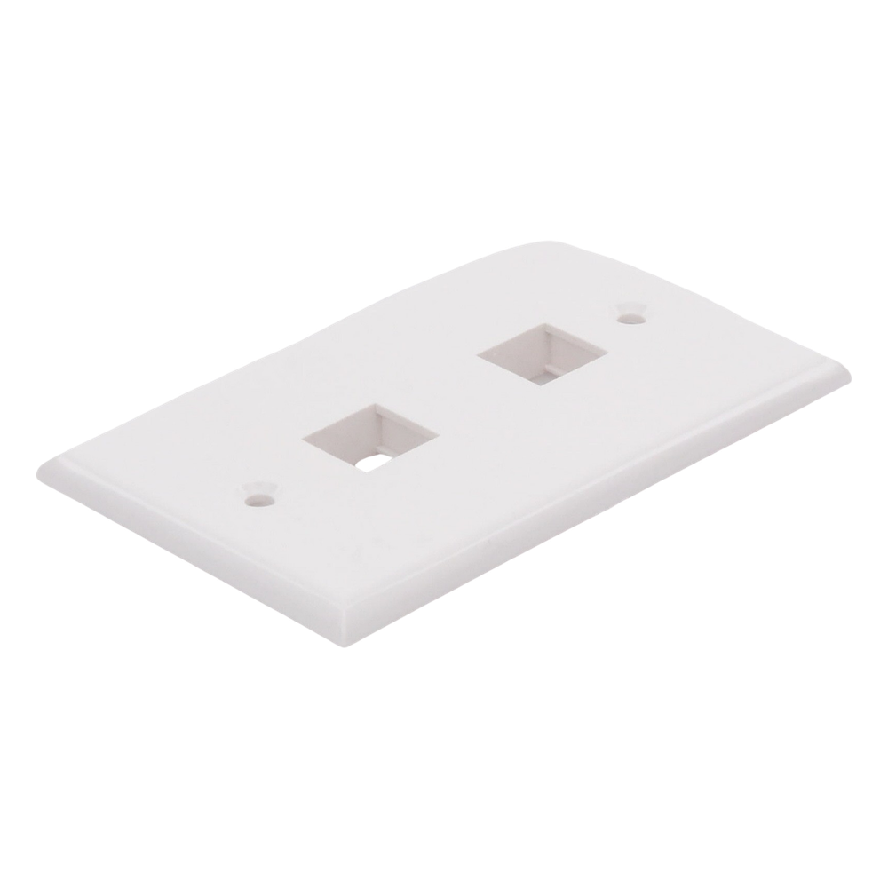 Placa de Pared de 2 Puertos, Keystone, Color Blanco